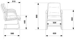 Кресло на полозьях T-9927WALNUT-AV