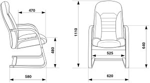 Кресло на полозьях T-9923WALNUT-AV